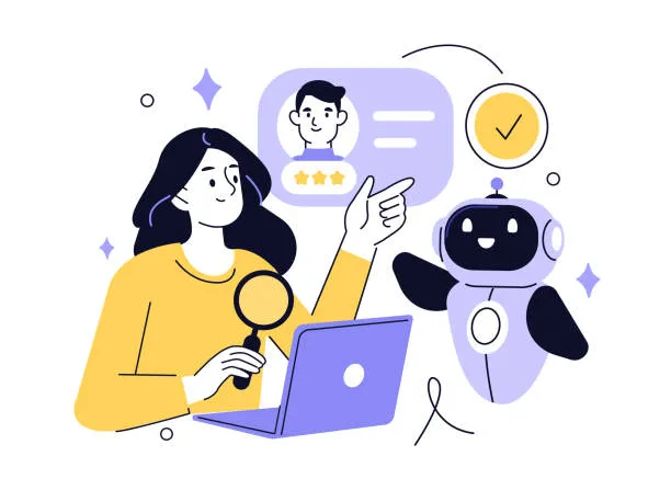 Booking service bot illustration